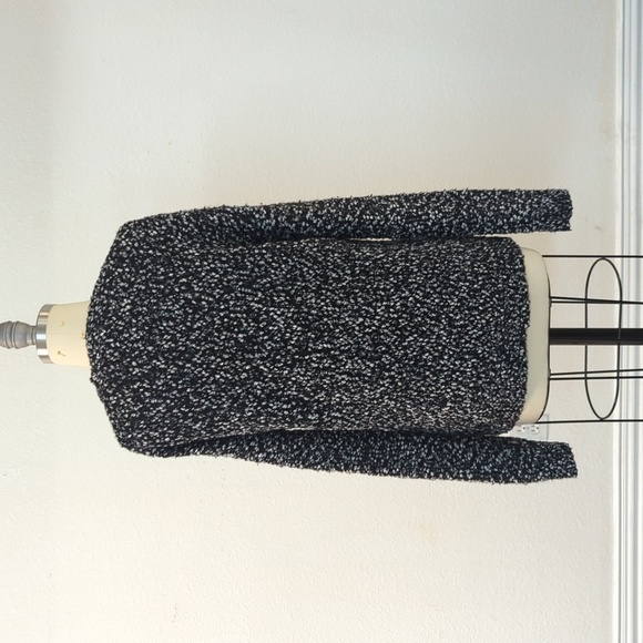 Vince Chunky Round Neck Knit Sweater Black White XS minimalist preppy fall - Picture 2 of 6